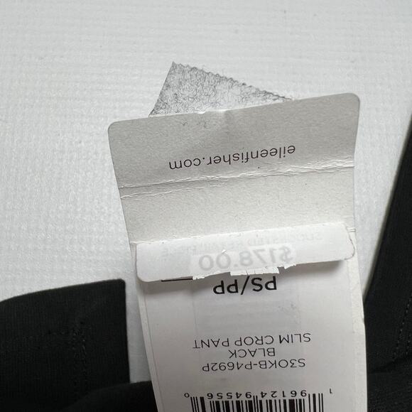 NEW Eileen Fisher Slim Crop Pant SIZE Petite PS Black Organic Pullon NWT - Picture 4 of 9
